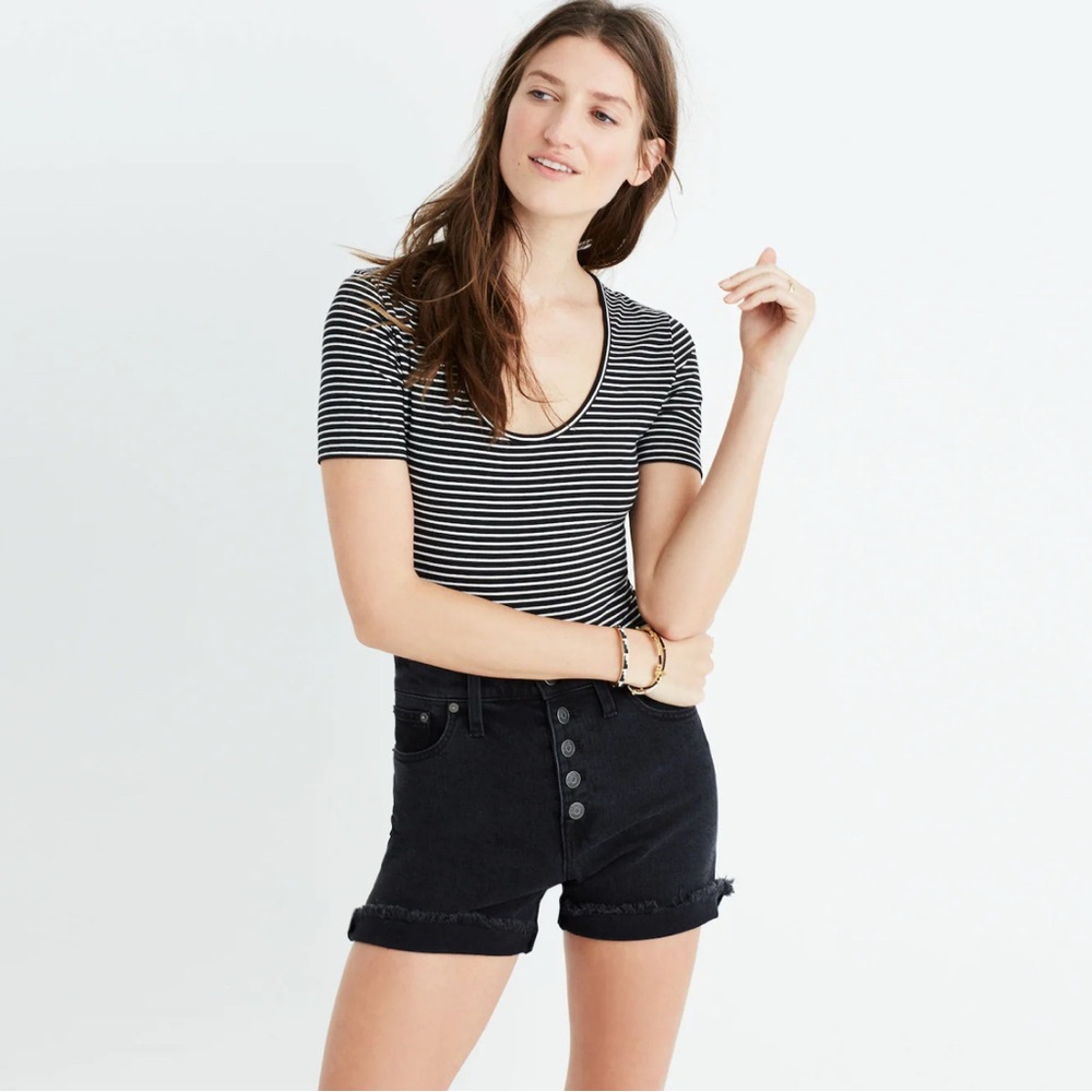 Madewell Cameo Scoop Bodysuit in Natasha Stripe